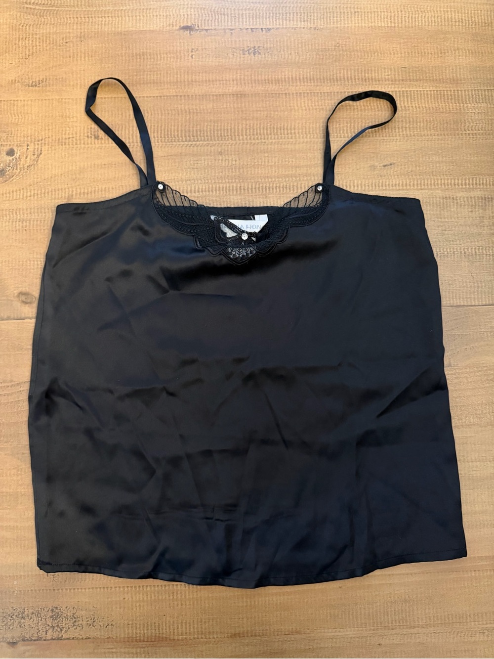 Vintage Malina Wong 100% Silk Camisole with Lace Detail